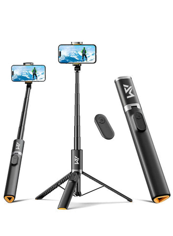 AI Face Tracker Selfie Stick Quadripod | 360° Auto-Tracking Tripod |Smart Face Recognition | 165 CM (6 Feet) 4-in-1