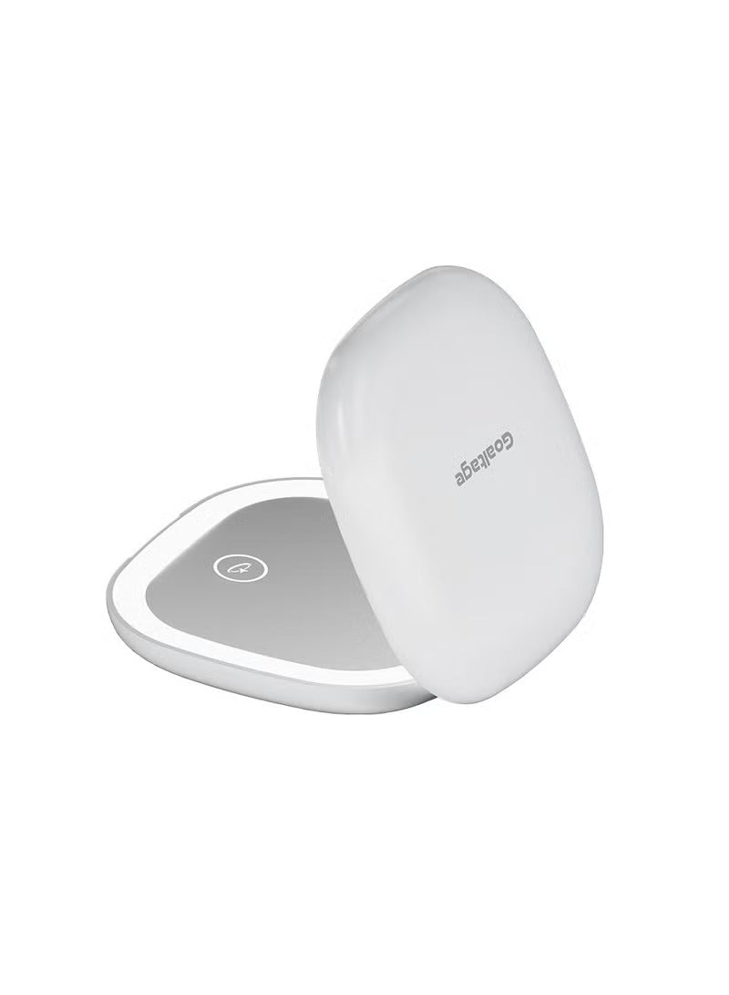 Goaltage LumiGlow Travel Makeup Mirror with LED, Rechargeable Battery, 5X Magnifying Function, and Compact Design