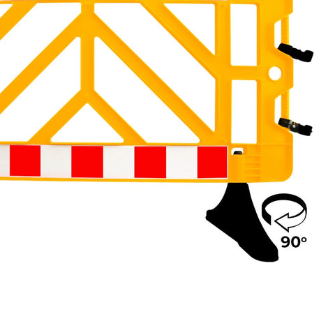 Olmecs 1.5M Plastic Safety Barrier - Yellow | 1.5 Meter Crowd Control Barricade for Road and Pedestrian Safety