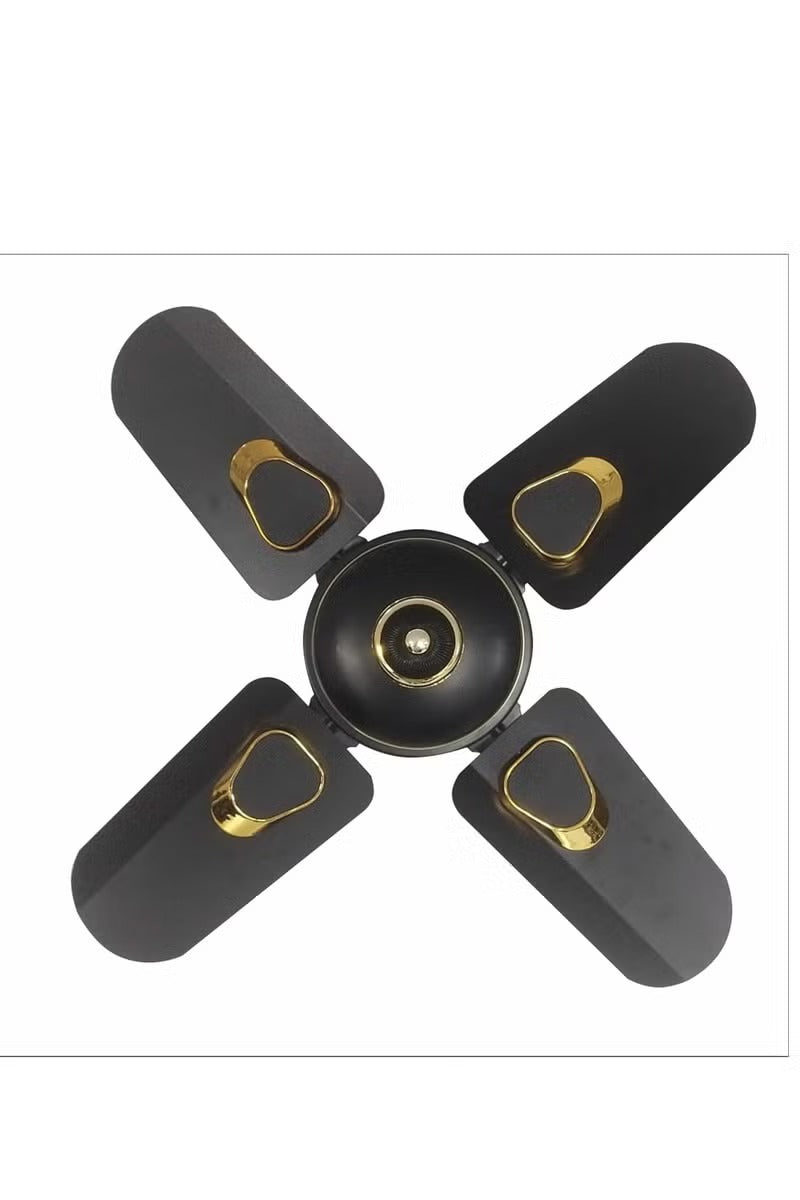 WINTEX Ceiling Fan 24-Inch – 4 Blades – Black with Gold Design – 220V