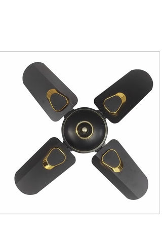 WINTEX Ceiling Fan 24-Inch – 4 Blades – Black with Gold Design – 220V
