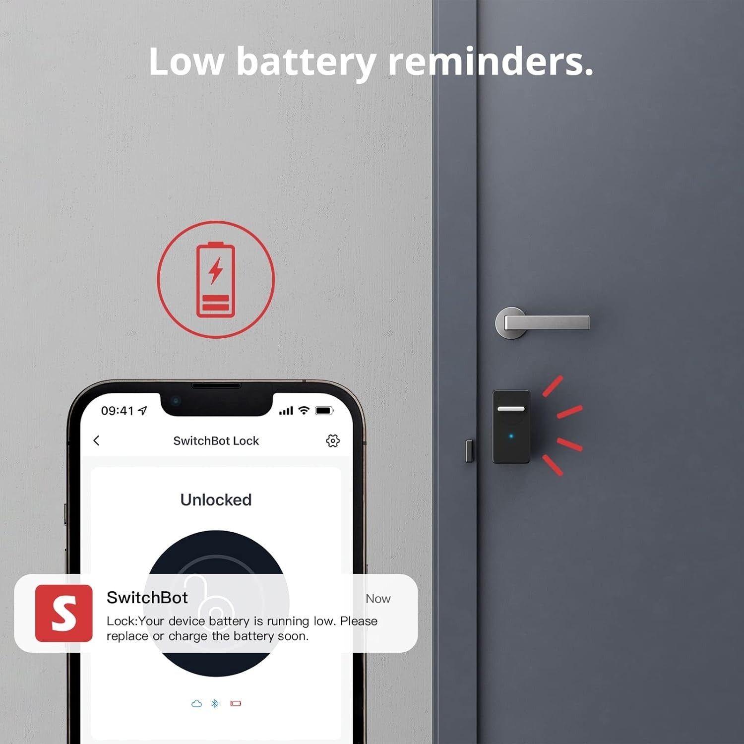 SwitchBot Smart Lock, Bluetooth Electronic Deadbolt, Keyless Entry Door Lock, Smart Lock for Front Door, Compatible with WiFi Bridge (Sold Separately), Keyless Lock Fits Your Existing Deadbolt