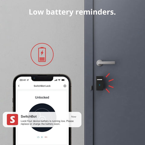 SwitchBot Smart Lock, Bluetooth Electronic Deadbolt, Keyless Entry Door Lock, Smart Lock for Front Door, Compatible with WiFi Bridge (Sold Separately), Keyless Lock Fits Your Existing Deadbolt