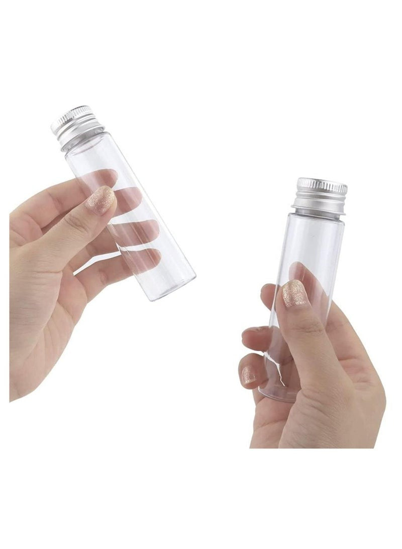 Willow 30Pack 50ml Clear Flat Plastic Test Tubes with Screw Caps
