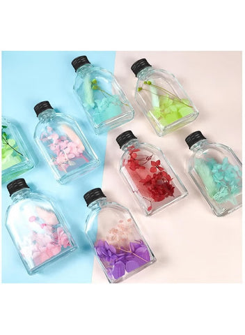 Willow 36 Pack 100ml 4oz Glass Juice Bottles with Aluminum Lids, Clear Screw Top Empty Drink Bottles