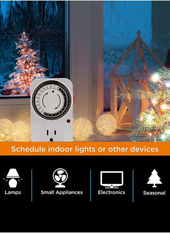 24-Hour Mechanical Timer Socket | Programmable Power Outlet for Home and Office Appliances