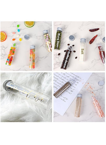 Willow 30Pack 50ml Clear Flat Plastic Test Tubes with Screw Caps