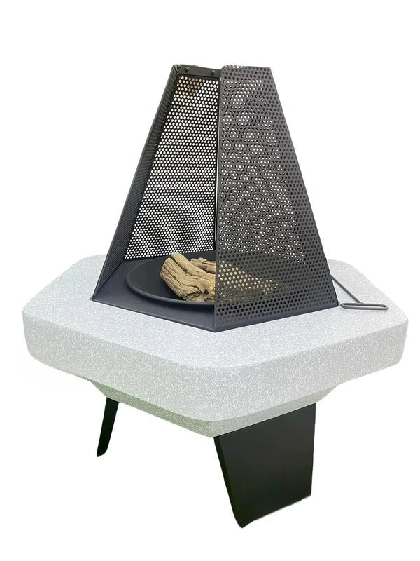 Outdoor Fire Pit BBQ Grill Garden Stove Fireplace High Mesh Large Capacity