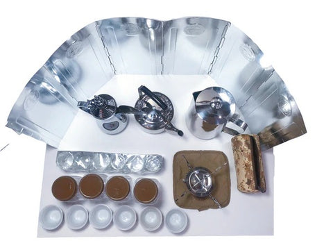 Arabic Camping Tea Bag Coffee Kits with Stove Teapot Cup Windboard Bag Sets Army Camouflage Design