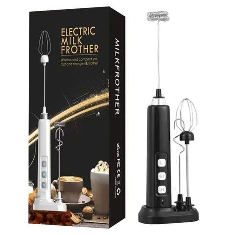 Liying Rechargeable Milk Frother Handheld with 3 Heads