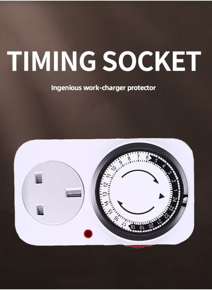 24-Hour Mechanical Timer Socket | Programmable Power Outlet for Home and Office Appliances