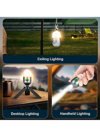 Portable Camping Tent Lamp Flashlight 400mAh 9 Light Modes for Outdoor Hiking