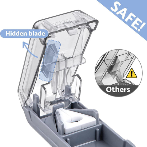 Fullicon Pill Cutter for Small or Large Pills, Pill Splitter with V-Shape Holder