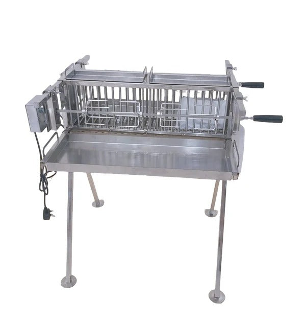 Olmecs Folding BBQ Grill Smokeless Stove Double Sides Grill with Rotisserie Kit