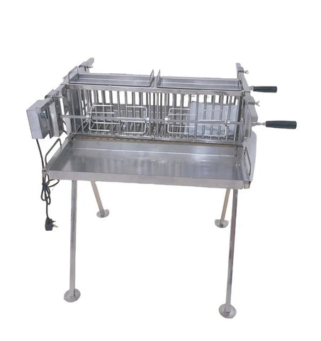 Olmecs Folding BBQ Grill Smokeless Stove Double Sides Grill with Rotisserie Kit