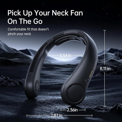 JISULIFE Portable Neck Fan Life4, Hands-Free Bladeless, 5 Speeds, 4000 mAh Battery Operated Wearable Personal Fan