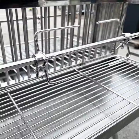 Olmecs Folding BBQ Grill Smokeless Stove Double Sides Grill with Rotisserie Kit