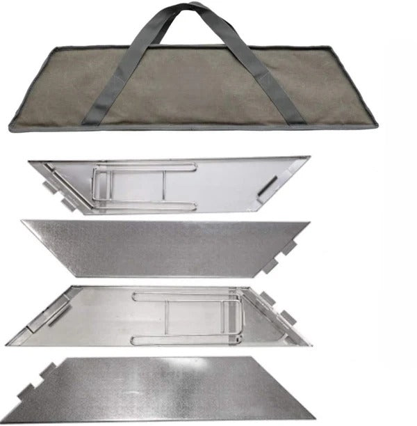 Olmecs Camping Multi Fire Place Table, Hearth Table, Outdoor Table with Carry Bag