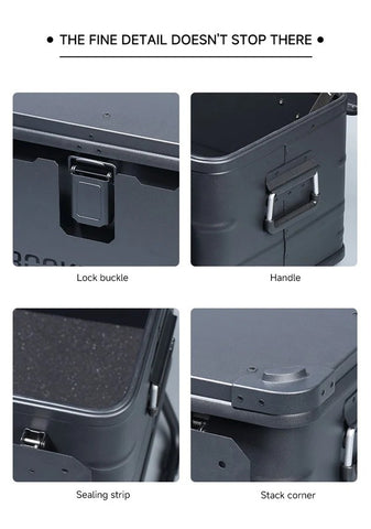 ROCKBROOK Portable Foldable Camping Table Multi Storage Box 50L with Stand Black