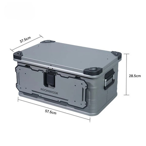 Olmecs Portable Foldable Camping Table Multi Storage Box 50L with Stand Silver
