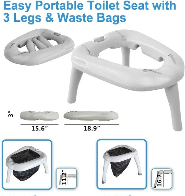 Olmecs Portable Toilet Travel Toilet with 3 Stands and Hand Wash Sprayer Shattaf CH512