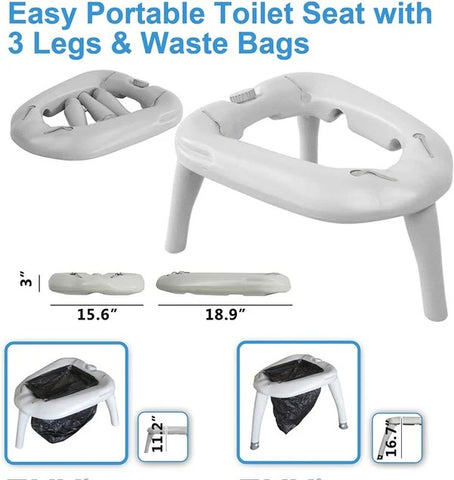 Olmecs Portable Toilet Travel Toilet with 3 Stands and Hand Wash Sprayer Shattaf CH512