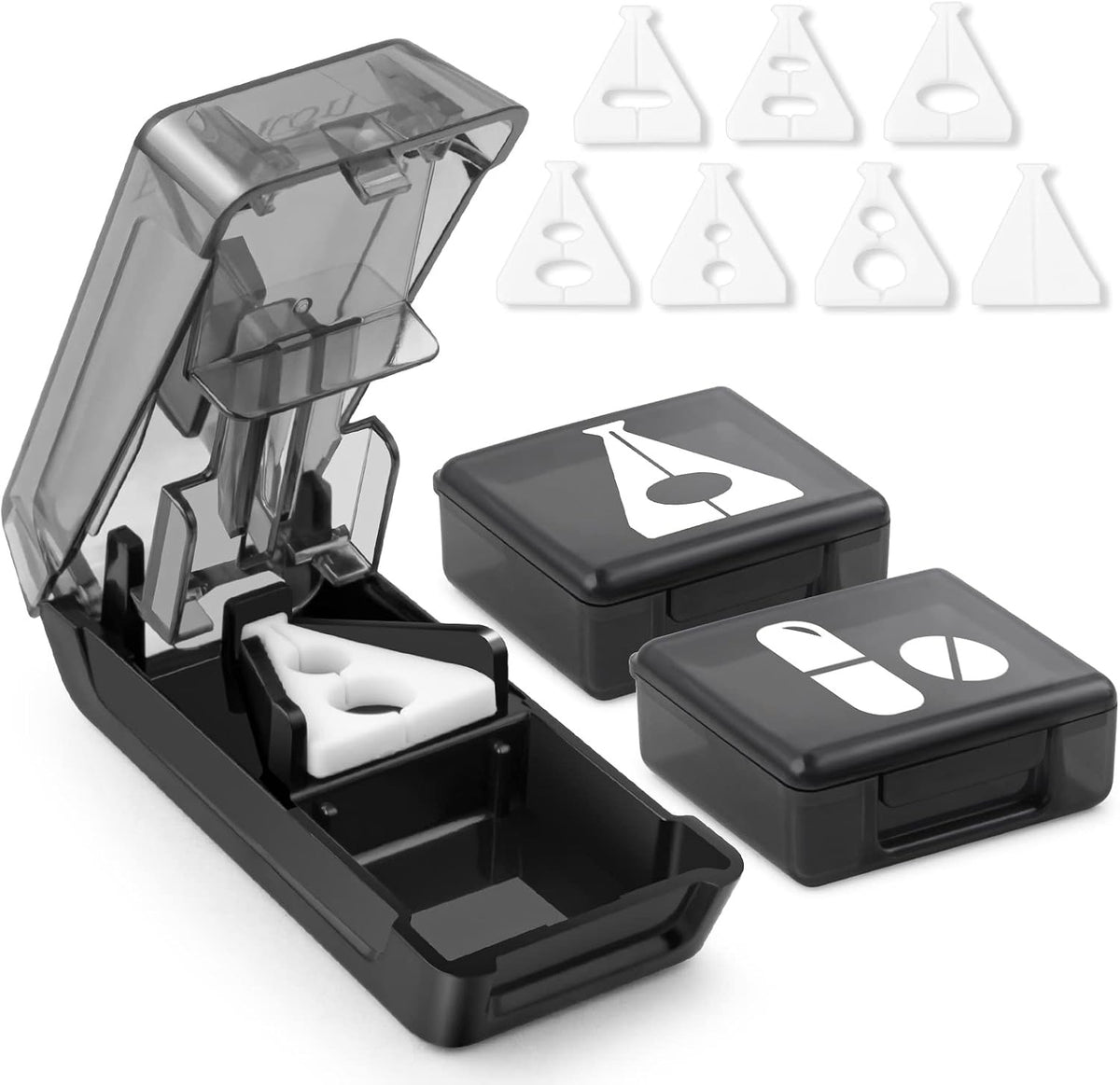 Fullicon Pill Cutter for Small or Large Pills, Pill Splitter with V-Shape Holder
