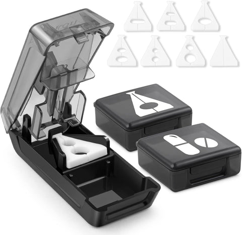 Fullicon Pill Cutter for Small or Large Pills, Pill Splitter with V-Shape Holder