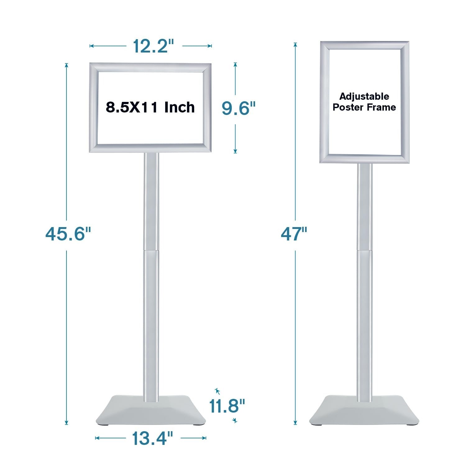 Heavy Duty Pedestal Floor Signage Stand Holder, for Outdoor or Indoor Advertising (8.5 x 11, Black)