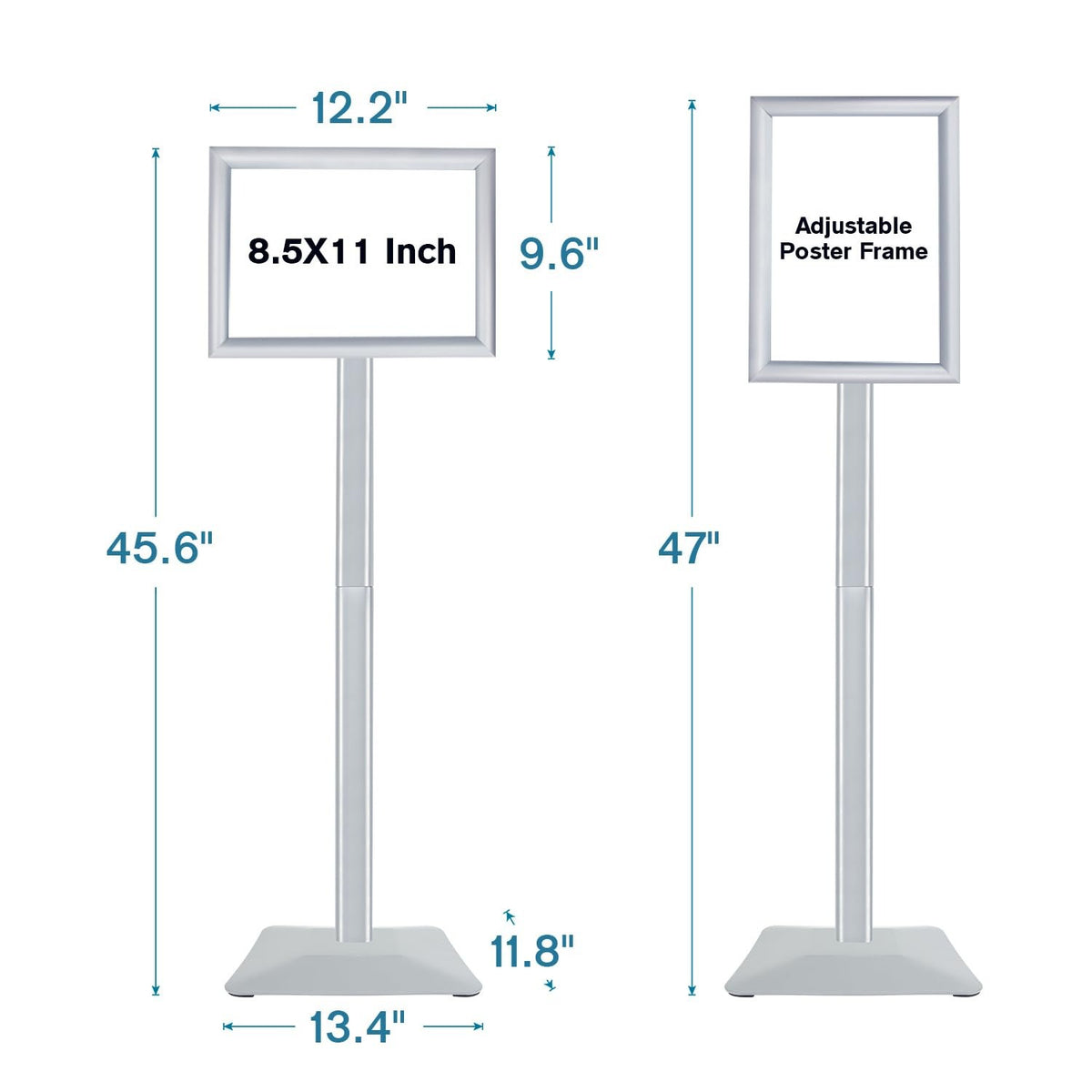Heavy Duty Pedestal Floor Signage Stand Holder, for Outdoor or Indoor Advertising (8.5 x 11, Black)