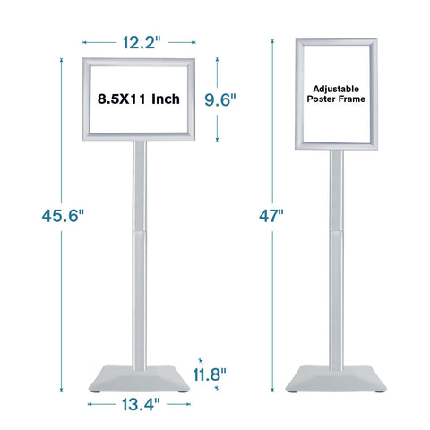 Heavy Duty Pedestal Floor Signage Stand Holder, for Outdoor or Indoor Advertising (8.5 x 11, Black)