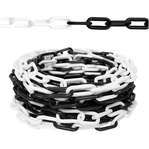 Olmecs Durable PVC Traffic Control Chain for Constructions Driveways Parking Lots (25Mtrs)