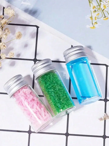 Willow 12 Units 10ML Mini Glass Bottles with Metal Cap Glass Vials Jars (12, 10ml)