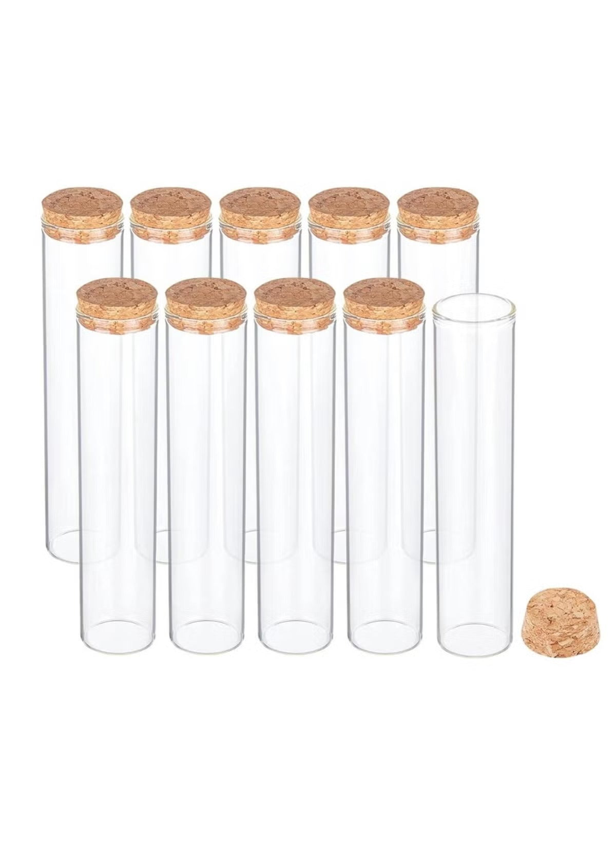 10Pcs 100ml Glass Tubes Bottles With Cork  Stoppers - Willow