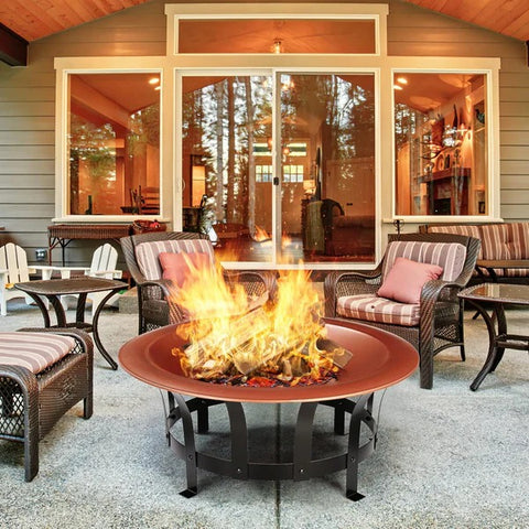 Olmecs Garden Fire Pit Table Round Fire Bowl BBQ Heating Stove