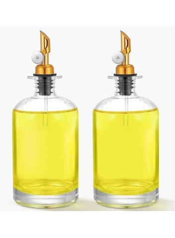 Willow Vinegar Dispenser Set, Heavy Duty Olive Oil Dispenser Bottle for Kitchen (2Pcs)