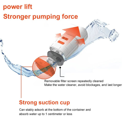 Portable Electric Shower Pump with IPX7 Camping LED Light Waterproof for Outdoor Shower