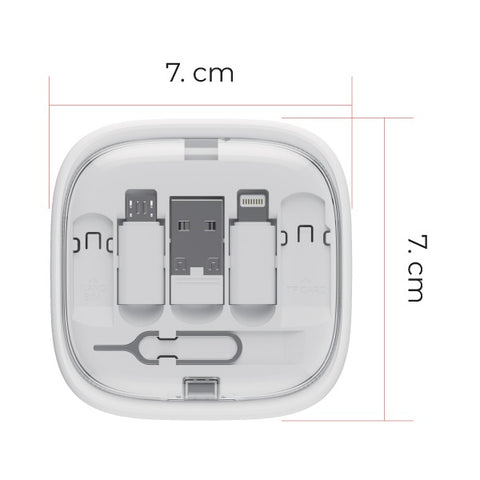 Olige 6 In 1 Multi Charging Cable Case  Kit IOS Device, Micro Adapter Travel Data Cable Set Contains Card Storage With Phone Holder, Tray Eject Pin