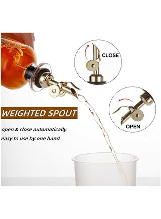 Willow Vinegar Dispenser Set, Heavy Duty Olive Oil Dispenser Bottle for Kitchen (2Pcs)