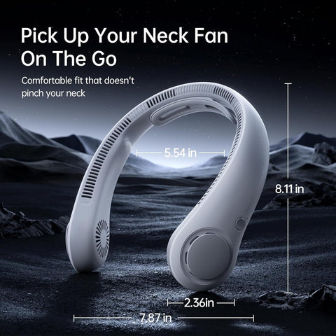 JISULIFE Portable Neck Fan Life4, Hands-Free Bladeless, 5 Speeds, 4000 mAh Battery Operated Wearable Personal Fan
