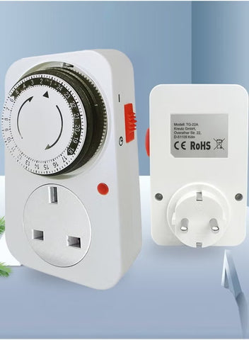 24-Hour Mechanical Timer Socket | Programmable Power Outlet for Home and Office Appliances