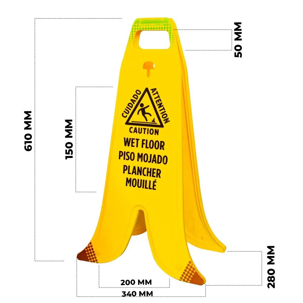 Olmecs Wet Floor A Board Banana Caution Wet Floor, Spanish and France writing