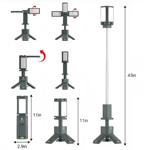 Portable Camping Light Telescopic LED Light with Magnet IPX5 Waterproof for Camping Hiking