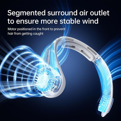 JISULIFE Portable Neck Fan Life4, Hands-Free Bladeless, 5 Speeds, 4000 mAh Battery Operated Wearable Personal Fan