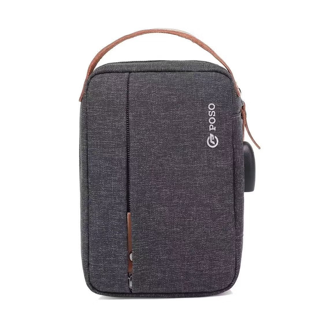POSO Water Resistant Bag With USB Charging Grey