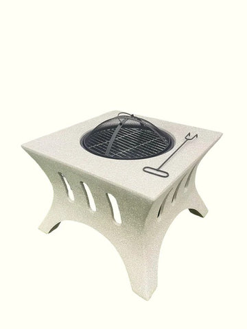 Olmecs Outdoor Fire Pit BBQ Grill Garden Table Stove Fireplace Square Shape