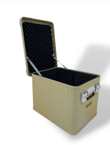 Olmecs Portable Storage Box 84L with 2 Sides Folding Table Aluminum Waterproof Material