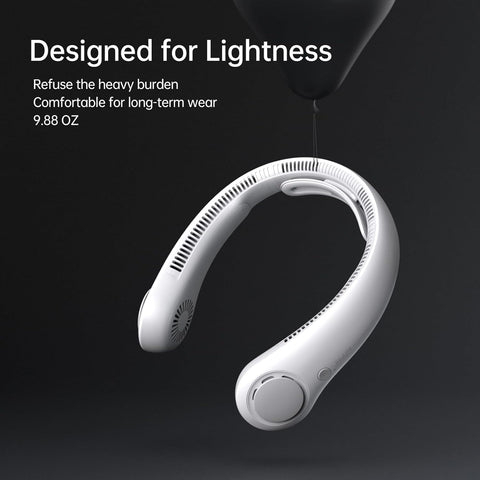 JISULIFE Portable Neck Fan Life4, Hands-Free Bladeless, 5 Speeds, 4000 mAh Battery Operated Wearable Personal Fan