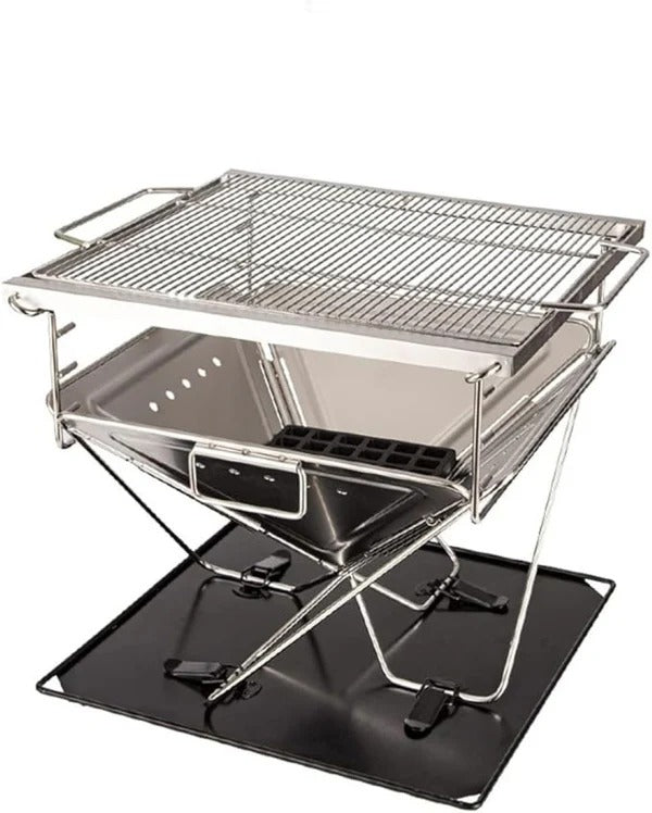 Portable Foldable Charcoal Grill Stove BBQ Fire Pit with Carry Bag