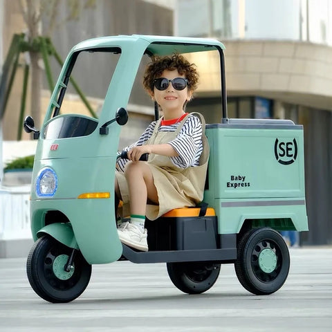 emma Ride On Food Express Car 12 Volt Cart For Kids with Openable Bin